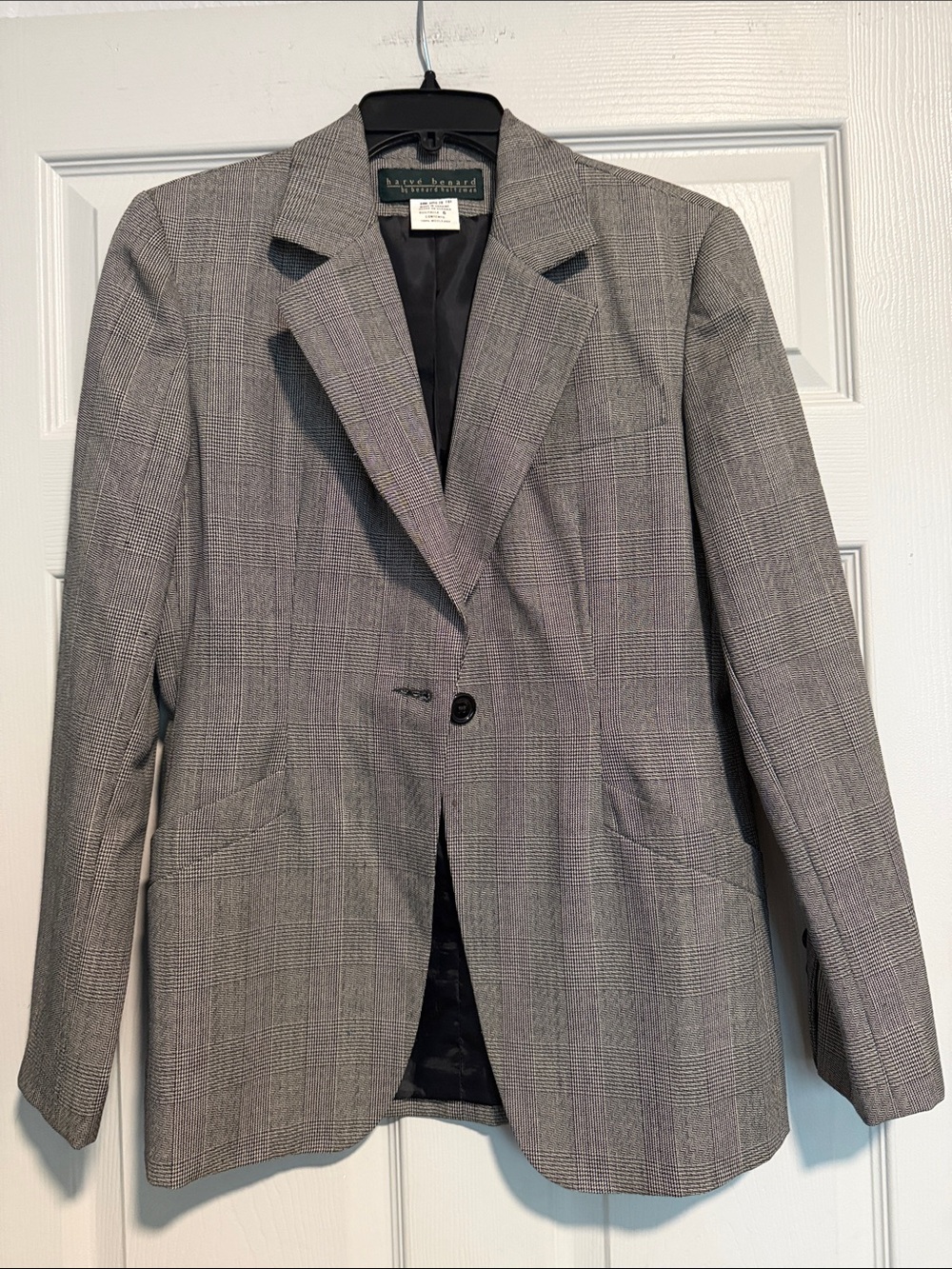 Harvé Benard Black and Green Label Wool Blazer - Picture 1 of 6